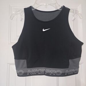 Nike Pro Black and Gray Athletic Bra